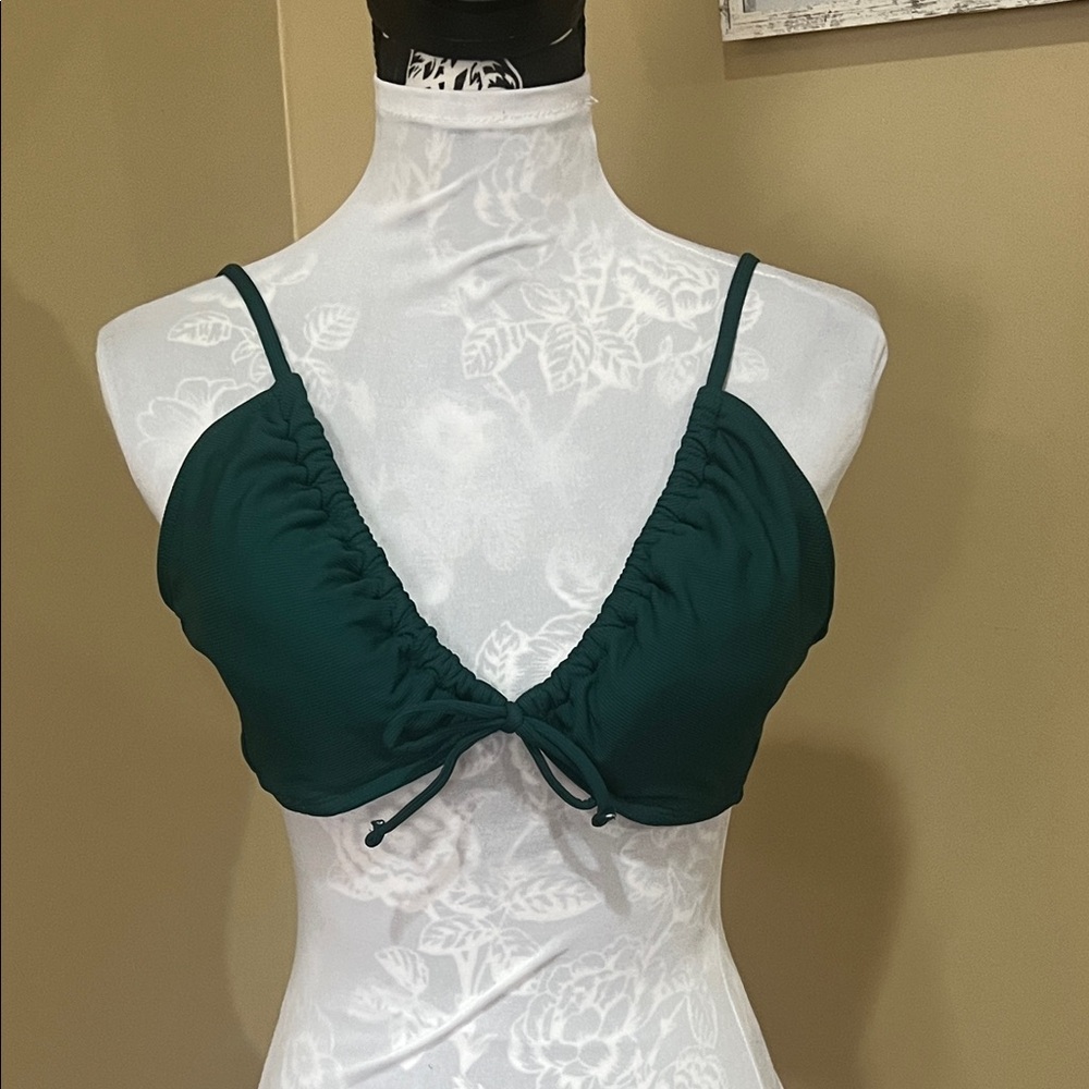Shade & Shore Teal Ruched bikini top size XL